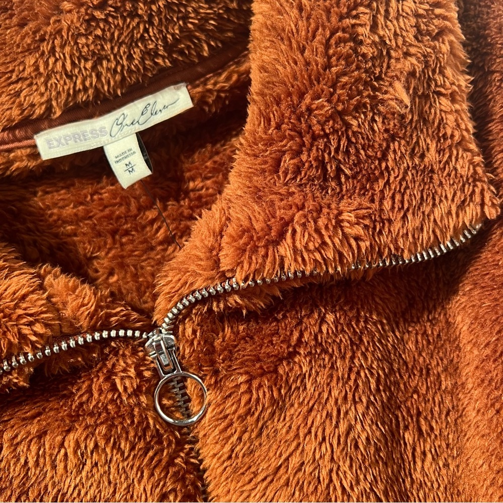 express / rustic orange puffy pullover size medium - Picture 8 of 9